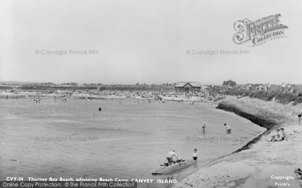 Photo of Canvey Island, Thorney Bay Beach Adjoining Beach Camp c.1955