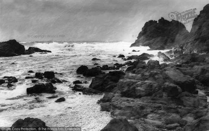 Photo of Cape Cornwall, Rough Sea c.1955