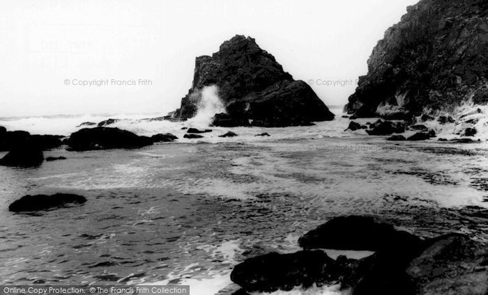 Photo of Cape Cornwall, Rough Sea c.1955