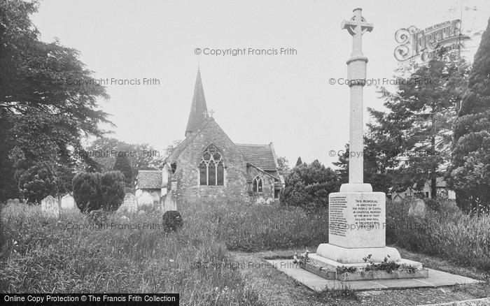 Photo of Capel, Church Of St John The Baptist And War Memorial 1924