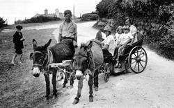 Children And Donkey Cart 1928, Carbis Bay