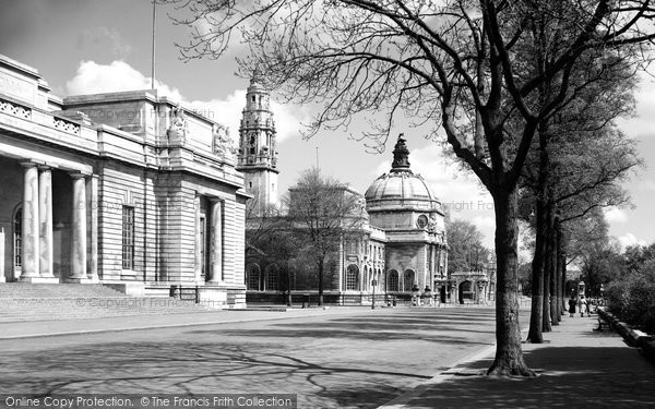 Photo of Cardiff, National Museum Of Wales And City Hall c.1950