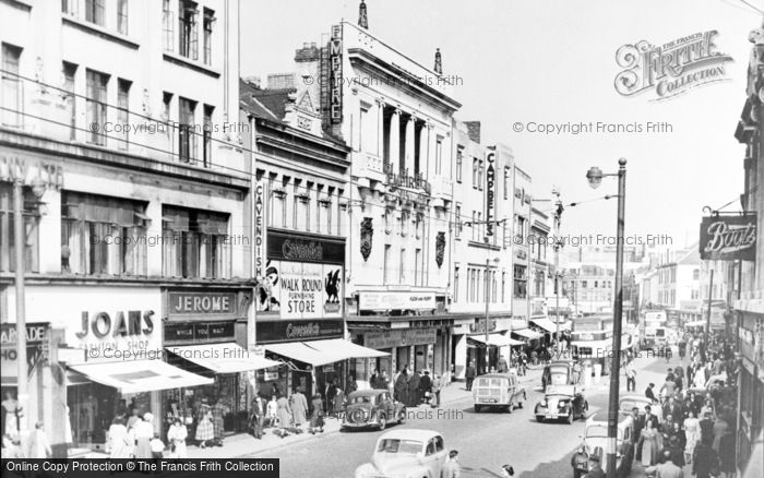 Photo of Cardiff, Queen Street c.1955