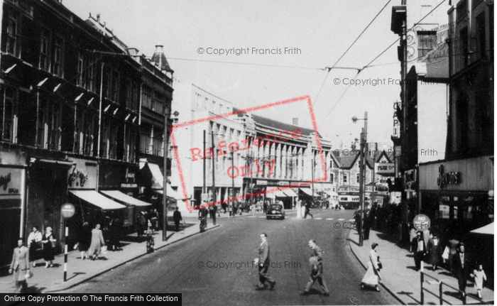 Photo of Cardiff, Queen Street c.1955