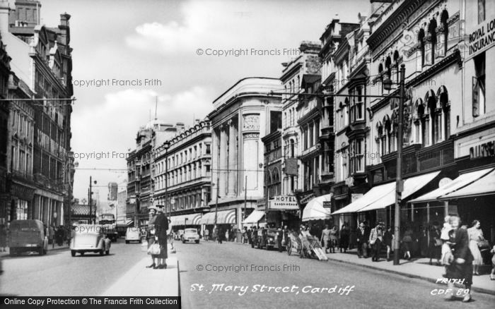 Photo of Cardiff, St Mary Street c.1955
