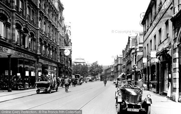 Photo of Cardiff, The Hayes Looking Towards Working Street 1925