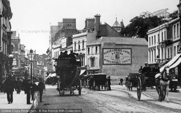 Photo of Cardiff, Traffic In Queen Street 1893