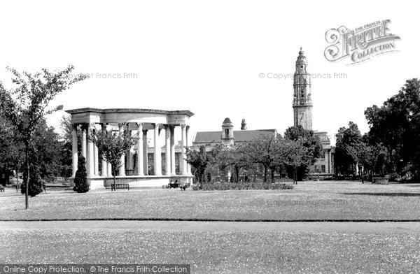 Photo of Cardiff, Welsh National War Memorial And City Hall c.1955
