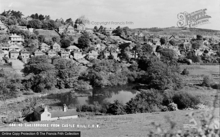 Photo of Carisbrooke, From Castle Hill c.1960