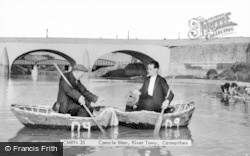 Coracle Men On The River Towy c.1950, Carmarthen