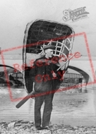 Man Carrying A Coracle c.1950, Carmarthen