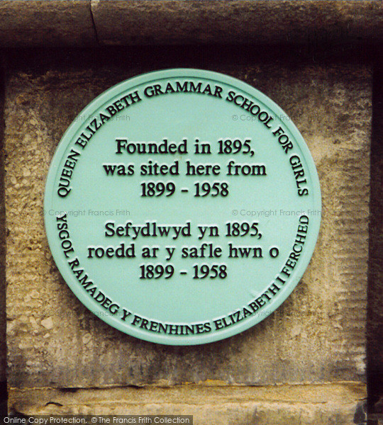 Photo of Carmarthen, Plaque On Girl's Grammar School 2004