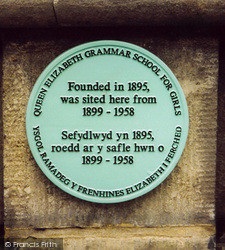 Plaque On Girl's Grammar School 2004, Carmarthen