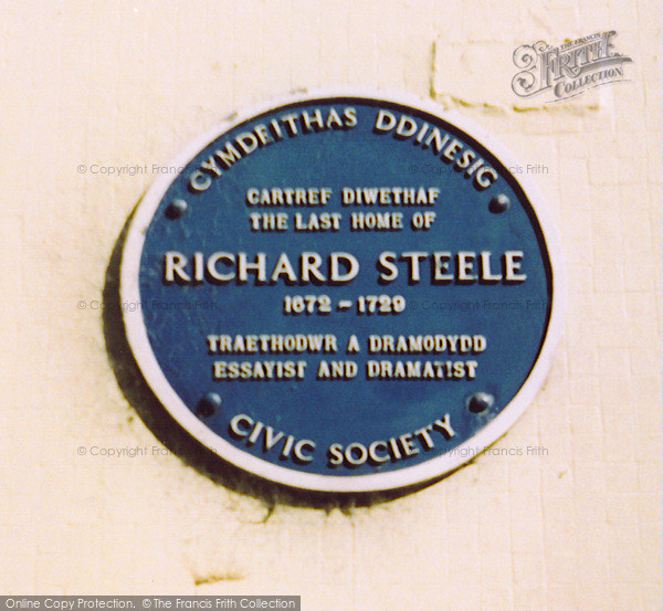 Photo of Carmarthen, Richard Steele Plaque, King Street 2004