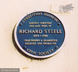 Richard Steele Plaque, King Street 2004, Carmarthen