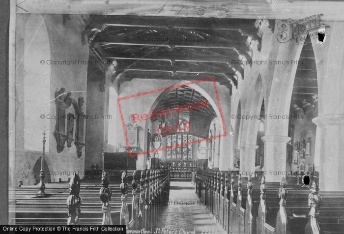Photo of Carmarthen, St Peter's Church Interior 1893