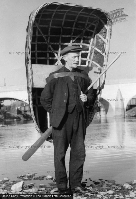 Photo of Carmarthen, The Coracle Man c.1950