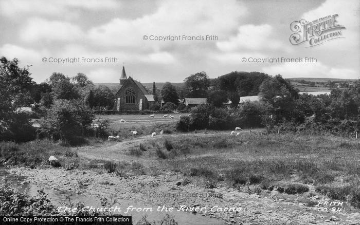 Photo of Carno, St John The Baptist's Church From The River c.1955