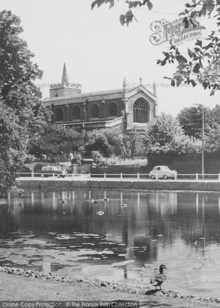 Photo of Carshalton, The Lake And All Saints Church c.1965