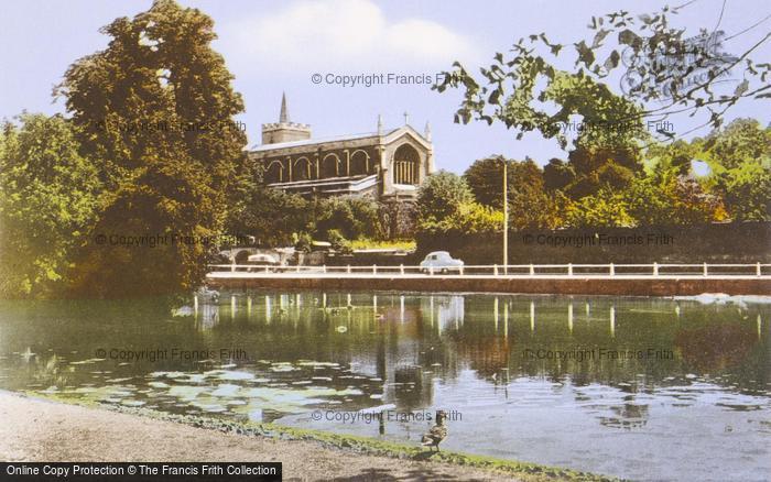 Photo of Carshalton, The Lake And Church c.1965
