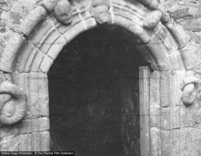 Photo of Carsluith, Carved Heads Over Main Door Arch 1951