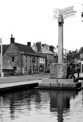 Memorial, And White Hart Hotel  c.1955, Castle Cary