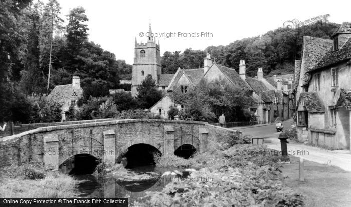 Photo of Castle Combe, Bridge And St Andrew's  Church c.1955