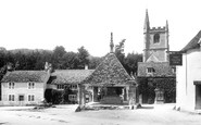 Castle Combe, Market Cross and St Andrew's Church 1906