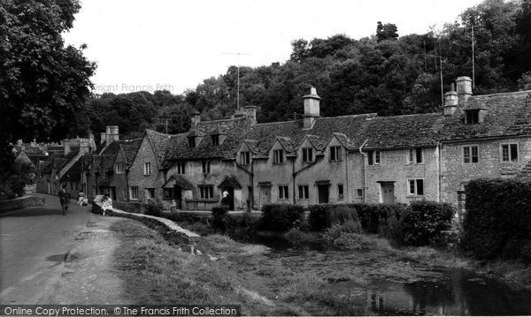 Photo of Castle Combe, Old Cottages And Stream c.1955