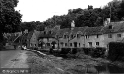 Old Cottages And Stream c.1955, Castle Combe