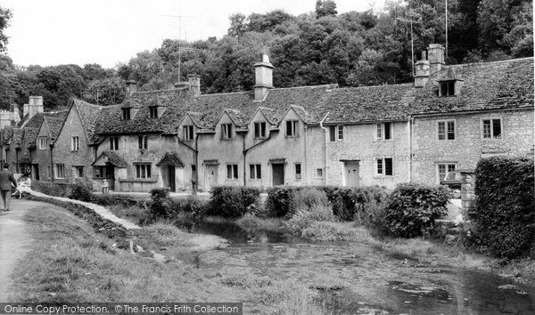 Photo of Castle Combe, Old Cottages And Stream c.1955