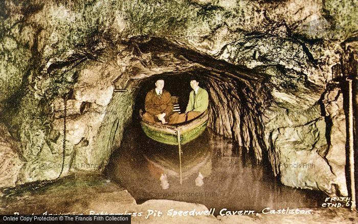 Photo of Castleton, Boat Arriving At Bottomless Pit, Speedwell Cavern c.1955