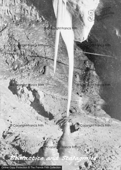 Photo of Castleton, Stalactite And Stalagmite c.1960