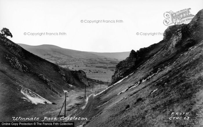 Photo of Castleton, Winnats Pass c.1955