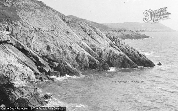 Photo of Caswell Bay, From The Cliffs c.1955