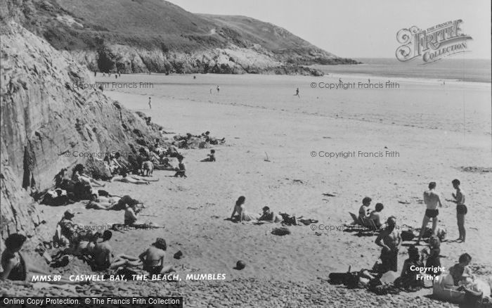 Photo of Caswell Bay, The Beach c.1960