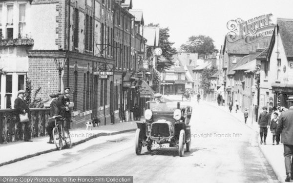 Photo of Caversham, Motorcar In Bridge Street 1908