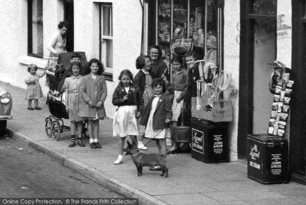 Photo of Cemaes Bay, Children In The High Street c.1955