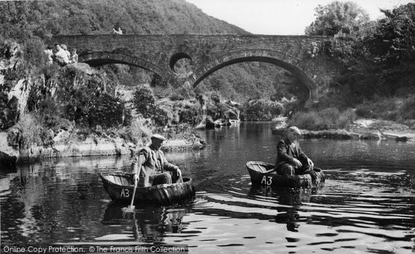 Photo of Cenarth, Coracle Fishing c.1955