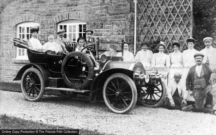 Photo of Cerrigydrudion, An Early Motor Car In The Village 1907