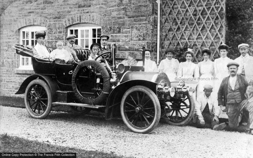 Cerrigydrudion, An Early Motor car in the Village 1907