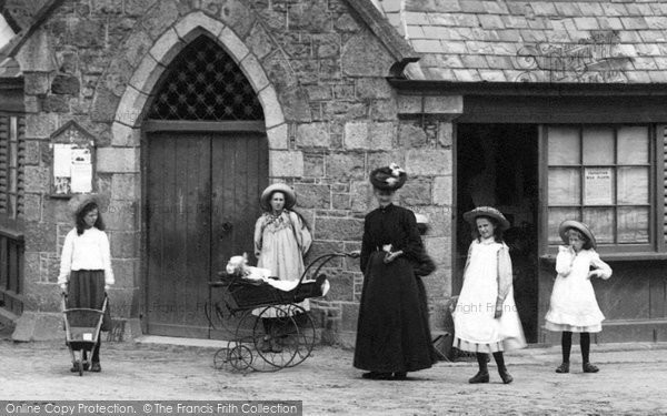 Photo of Chagford, Children Outside The Market House 1906