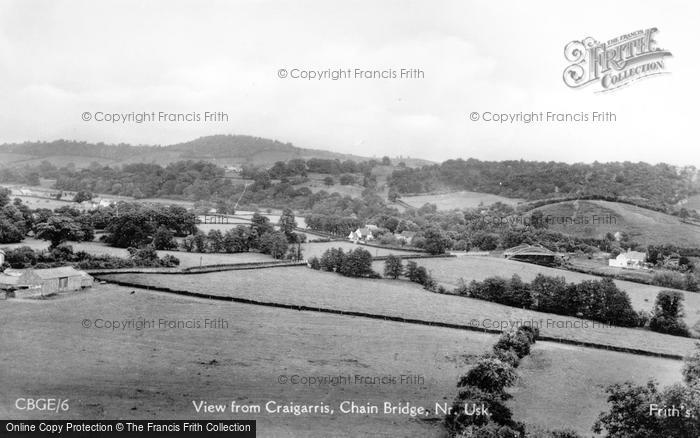 Photo of Chain Bridge, View From Graig Yr Harris c.1955