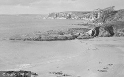 The Beach And Cliffs c.1960, Challaborough