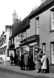 High Street, People Outside The Shop c.1960, Charing