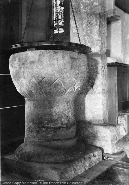 Photo of Charlcombe, Church, Old Font 1907