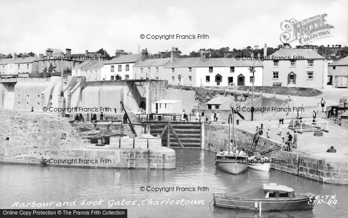 Photo of Charlestown, Harbour And Lock Gates c.1955