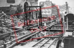 War Damaged Tram Tracks, Woolwich Road 1940, Charlton
