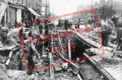 War Damaged Tram Tracks, Woolwich Road 1940, Charlton