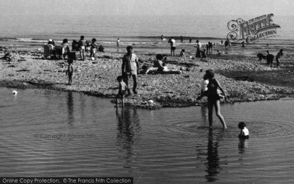 Photo of Charmouth, Paddling On The Beach c.1965